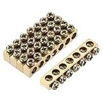 sourcing map Terminal Ground Bar Screw Block Barrier Brass 7 Positions 46mmx5.5mmx7.5mm for Electrical Distribution 5 Pcs