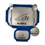 ncgifts Personalized Tiffin | Customized Lunch Box | Personalized Stainless Steel Tiffin Box | Your Child's Name and Favourite Character Engraved | for Scholl Students (Dark Blue)