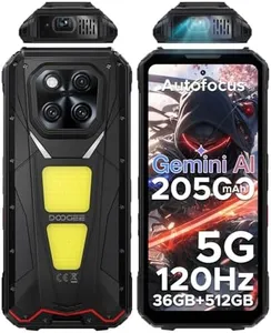DOOGEE V MAX Play 5G Rugged Phone with 100 Lumens Projector,36GB+512GB/2TB,200MP+32MP Camera,Dimensity 7300 Rugged Smartphone,20500mAh,6.78" FHD+120Hz,1200LM Dual Camping Lights,Waterproof/NFC/WiFi6E