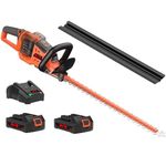 BKR Cordless Hedge Trimmer, 40V Electric Hedge Trimmers with 22-Inch Dual Action Blades, 3/4" Cutting Capacity, 2.0Ah Battery- LG1072