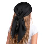 COMNICO Head Scarf Satin Hair Scarf for Women Neck Scarfs Square Like Silk Bandana Hair Wraps Scarf for Sleeping (27.5 Inch)