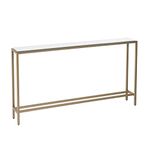 SEI Furniture Darrin Narrow Mirrored Top Console Table, 56", Metallic Gold