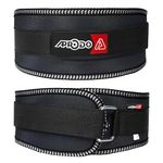 Aprodo Unisex 6’’ inch Wide Nylon Eva Waist Support Belt Sport Pressurized Weightlifting Bodybuilding Fitness Squatting Training Lumbar Back Supporting Sport Safety Belt - (Black, Medium (36))