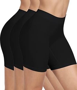 BESTENA 3 Pack Slip Shorts Womens Comfortable Seamless Smooth Slip Shorts for Under Dresses(3Black,XX-Large)
