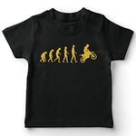 lepni.me Kids T-Shirt Motocross Evolution Dirt Bike Motorcycle Gear Racing Wear Motorbike Off-Roading (5-6 Years Black Gold)