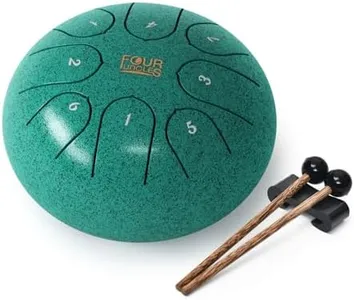 FOUR UNCLES Rain Drum For Outside, Steel Tongue Drum 8 Notes 6 Inch Hand Pan Drums with Travel Bag Sticks Music Book Mallets, C Major Musical Instruments for Entertainment Meditation Yoga Zen Gifts