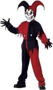 California Kid's Devious Evil Jester Clown Costume, X-Large