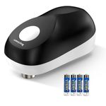 Electric Tin Opener with Smooth Edge Cut, hoyiours One Touch Automatic Can Opener with Auto Off, Cordless Tin Opener for Arthritic Hands, 4 AA Batteries Equipped