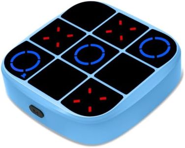 Tic-Tac-Toe Bolt Game, 4-in-1 Handheld Puzzle Games Console, Electronic Tic-Tac-Toe Game for Educational and Memory Growth, Portable Travel Games for Car Ride, Board Games for Kids and Adults (Blue)