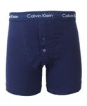 Calvin Klein Men's Refreshed Grey Box Boxer Briefs, Blue (Ink), Large