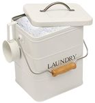 Xbopetda Laundry Pod Container, Washing Powder Storage with Measuring Scoop, Airtight Lid & Handle, Laundry Detergent Powder Storage Tin Box - Perfect for Holding Pods Tablets Capsules Powder-White