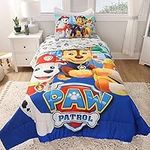 Paw Patrol Twin Bedding Set EXPRESSIONS (4 Piece Set, Bed in a Bag) Includes Reversible Comforter, Flat Sheet, Fitted Sheet and Pillowcase (Official Paw Patrol Product)