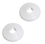 2 x Talon Pipe Covers/Collars for Pipes - The Quick Way to Tidy Pipework (White, 15mm)