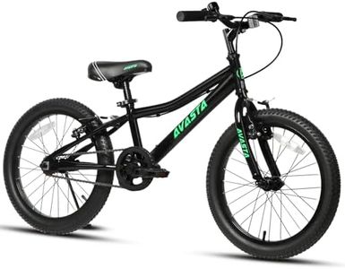 AVASTA Bilbo 20 Inch Kids Bike for Boys Girls 6 7 8 9 10 Years Old, Retro Style High Carbon Steel Bicycle with Adjustable Handlebars and Seat, Dual V-Brakes,Semi-Chain Guard, Kickstand, Black