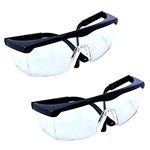 HQRP 2 pair UV Protection Glasses/Safety Goggles for Wood Metal cutting, Chipping, Grinding, Sanding, Polishing, Soldering, Machining