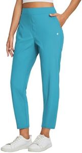 baleaf Womens Travel Pants Lightweight Petite Joggers with Zipper Pockets Golf Pants Stretch Ankle Work Business Casual Glacier Blue S