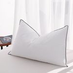Mosluna Flat Goose Feather Down Pillows Pillows for Sleeping King Size Set of 1, Thin Hotel Pillow 1 Pack with Airyfil™ Fillings, Soft Bed Pillow for Stomach, Back Sleepers, Soft, 20×36 in.