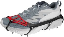 Kahtoola MICROspikes Ghost Winter Footwear Traction, Ultralight Ice Grips with 12 Spikes for Trail Running, Hiking & Walking on ICY & Mixed Terrain - Lava - Medium