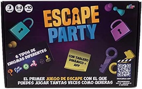 Famogames – Escape Party, Juego Escape Room Completo, Diferentes Posibilidades de Juego, para Jugar Muchas Veces, hasta 500 Preguntas, acertijos y adivinanzas, desde 10 años, en Español (700016895)