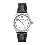 Sekonda Men's Quartz Watch with White Dial Analogue Display and Black Leather Strap 3621.27