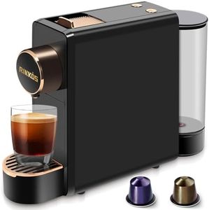 Rinkos Mini Espresso Machine for Nespresso Original Capsules & Pods, Black | 20 Bar pump, 35s heat-up, 2 cup sizes, 18oz tank; single serve coffee maker for office desk, dorm and RV