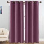 Galaxy Home Decor 2 Piece Room Darkening Thermal Insulated Blackout Curtains for Window 6 Feet, Wine (Wine, 6 Feet (2pc))