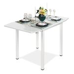 JEFFORDOUTLET Dining Table,Drop Leaf Rectangle Extendable Kitchen Tables 4 to 6 Seat Space Saving Dining Table