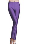 Laeyzuo Women's Fluorescent Colors Leggings Tights Yoga Sports Leggings Pants (Purple, Medium)