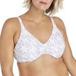 Bali Women's Passion for Comfort Minimizer Underwire Bra, Silver Lace Print, 36DDD