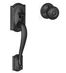 Schlage FE285 Camelot By Georgian Bottom Half Handleset with 16080 Latch and 10063 Strike Matte Black Finish