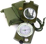 Pullox Magnetic Compass Compact Portable Lensatic Tactical Compass Impact Resistant and Waterproof Metal Sighting Navigation Compasses for Hiking, Camping, Motoring, Boating, Boy Scout (Multicolour)