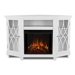 Real Flame Lynette Corner Fireplace TV Stand in White