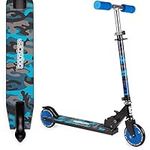 bopster Foldable Scooter for Kids Ages 4+ | Adjustable Height | Lightweight Folding Kids Scooter with Soft Handlebar Grips | 4 Colour Options for Boys Scooter and Girls Scooter - Blue Camo