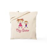 CafePress Big Sister With Little Brother Tote Bag Natural Canvas Tote Bag, Reusable Shopping Bag