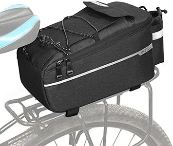 Patgoal Bike Trunk Bag Bicycle Rack Rear Carrier Bag Insulated Trunk Cooler Pack Cycling Bicycle Rear Rack Storage Luggage Pouch Reflective MTB Bike Pannier Shoulder Bag