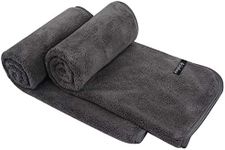 KinHwa Microfiber Hand Towels Ultra Soft and Absorbent Bath Towels Set Large Washcloths for Travel, Camp, Hotel, and Spa 16x30 inches 2 Pack Dark-Gray