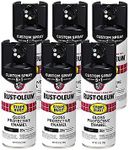 Rust-Oleum Stops Rust Custom Spray 5-in-1 Spray Paint, Gloss Black, 340 g (Pack of 6)