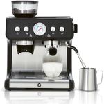 Garvee Stainless Steel Espresso Machine with Grinder & 20 Bar Pressure, 2.8L Removable Water Tank, Milk Frother Steam Wand for Latte/Cappuccino - Adjustable Shot Volume, Professional Home/Office Use