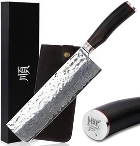 YOUSUNLONG Usuba Pro Nakiri Cleaver Vegetable 9 inch Japanese Super 67 Layer Damascus Steel Leadwood