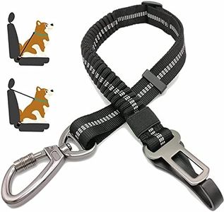 Dog Seat Belt,Adjustable Dog Seatbelt for Car,3 in 1 Dog Safety Belt Leash,Reflective Bungee Dog Car Seatbelt with Hook& Buckle, Dog Car Seat Belt with Aviation Zinc Alloy Rotatable Carabiner