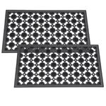 EDS Rubber Door Mat Heavy Duty Non-Slip Entrance Floor Door Mat Indoor & Outdoor mats for front door Dirt Scrapper Playground Garden Matting CIRCLE Design (PACK OF 2)