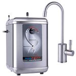 Ready Hot 41-RH-200-F570-BN Instant Hot Water Dispenser System, 2.5 Quarts, Manual Dial Single Lever Hot Water Faucet Brushed Nickel