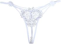 YiyiLai Women's Micro G String Lace Thongs T Back Slutty Tangas Lingerie Panty A White