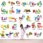 StickMe PVC Vinyl Baby Kids Learning Education Nursery, Pre School and Kindergarten Alphabets Wall Sticker (Multicolour, 110 x 100 cm)