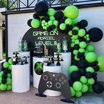 QYCX Gamer Birthday Party Decorations Video Game Balloon Garland Video Game Balloons Green Black Balloon Garland Green Black Balloons for Gaming Gamer Birthday Decorations Video Game Party Decorations