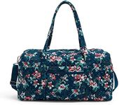 Vera Bradley Women's Cotton Large Travel Duffle Bag, Rose Toile - Recycled Cotton, One Size, Cotton Large Travel Duffle Bag