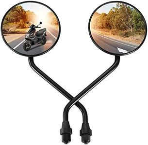 GOOFIT 2pcs Universal 8mm Black Round Plastic Rearview Mirrors for 50cc 70cc 90cc 110cc 125cc 150cc 200cc 250cc ATV Scooter Motorcycle