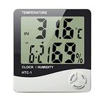 EUROLAB HTC-1 Thermo-Hygrometer Thermometer Hygrometer Digital LCD Temperature Humidity Meter Moisture Tester Time Clock