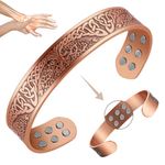 Vicmag Copper Bracelet for Men 99.9% Pure Copper Magnetic Bracelet for Men with 18pcs Powerful Magnets(Each 3500 Gauss), Brazaletes Jewelry with Present Box and Adjustment Tool