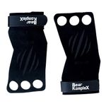 Bear KompleX 3 Hole Hand Grips and Gymnastics Grips Great for Cross Fitness, pullups, Weight Lifting, Chin ups, Training, Exercise, Kettlebell, and More. Protect Your Palms from rips! MED 3hole BLK